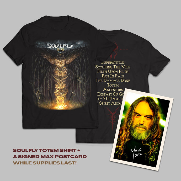 Soulfly - Totem Track List Shirt (With Signed Postcard)